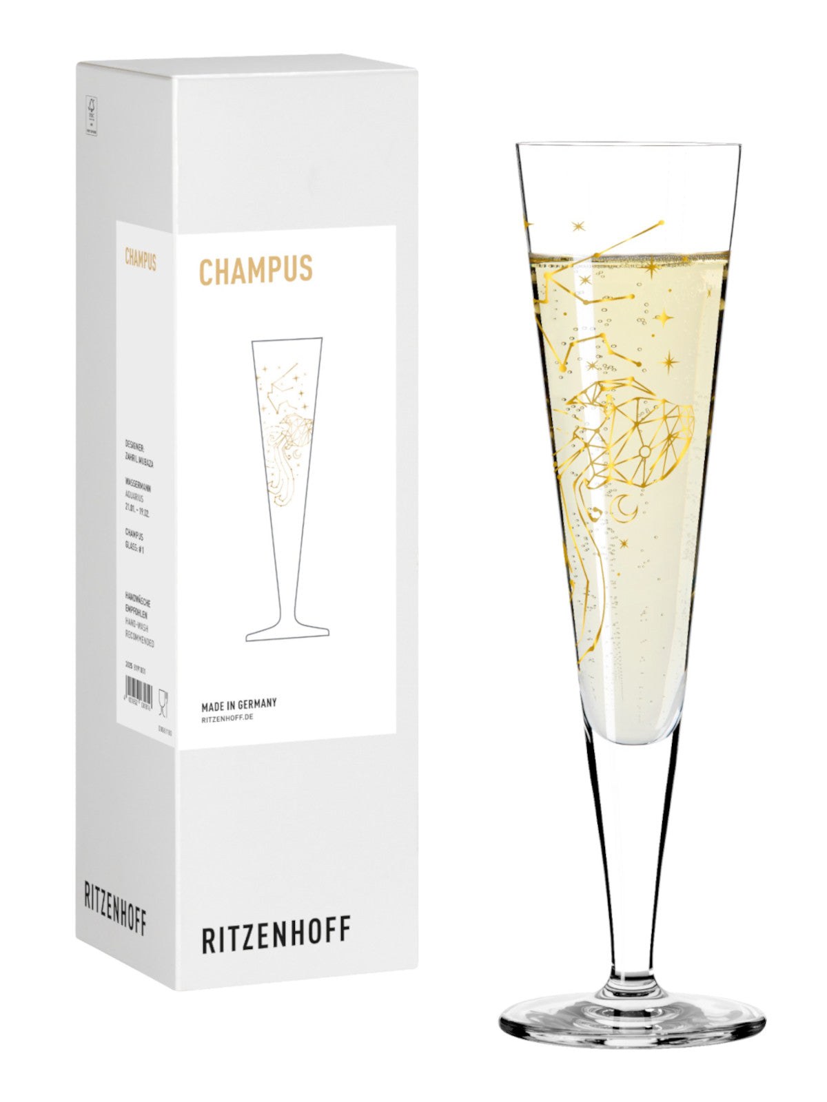 RITZENHOFF Champagnerglas #1 Wassermann (Z. Mubaza) H25