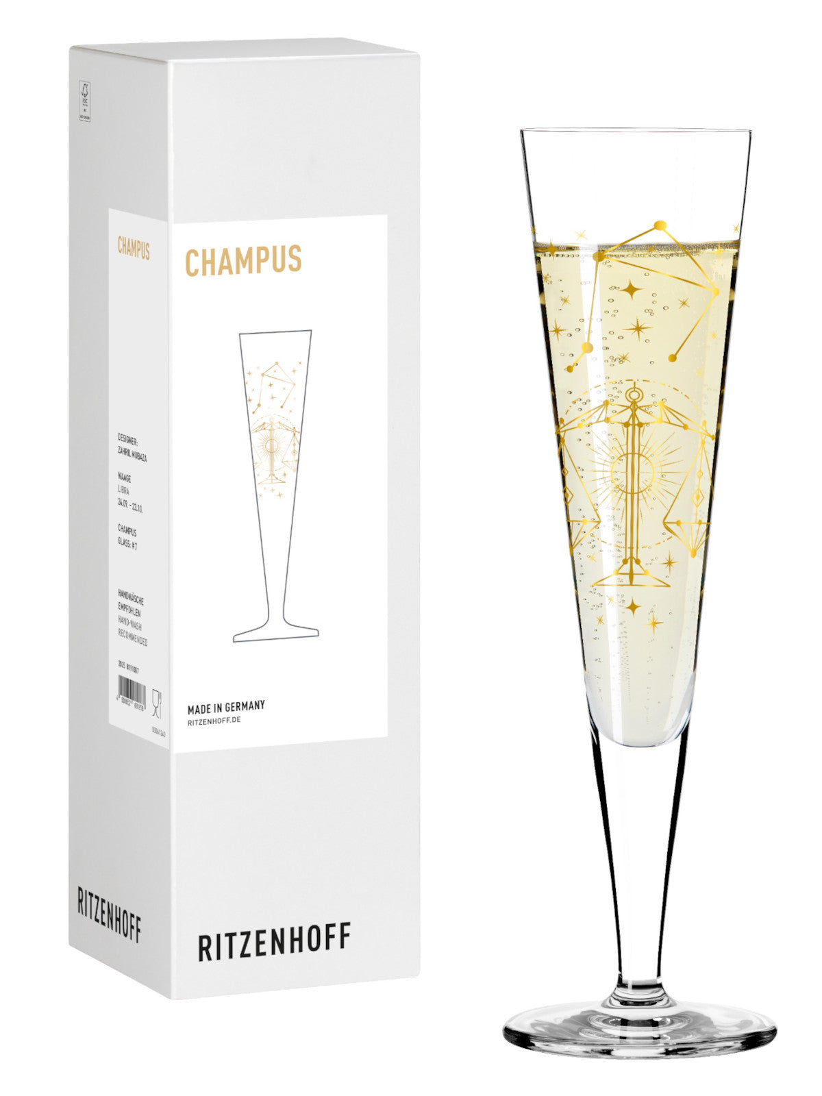 RITZENHOFF Champagnerglas #7 Waage (Z. Mubaza) H25