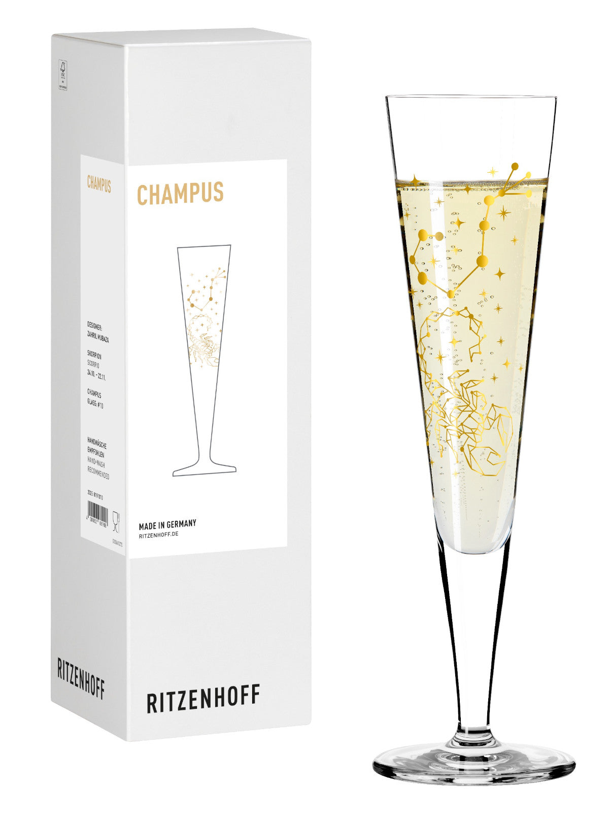 RITZENHOFF Champagnerglas #10 Skorpion (Z. Mubaza) H25