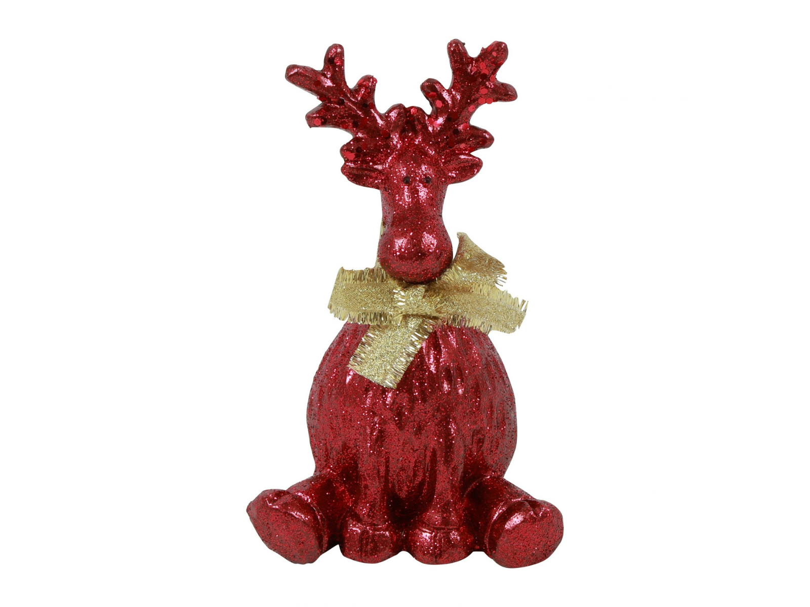 Decostar Rentier mit Schleife S kirschrot 15cm