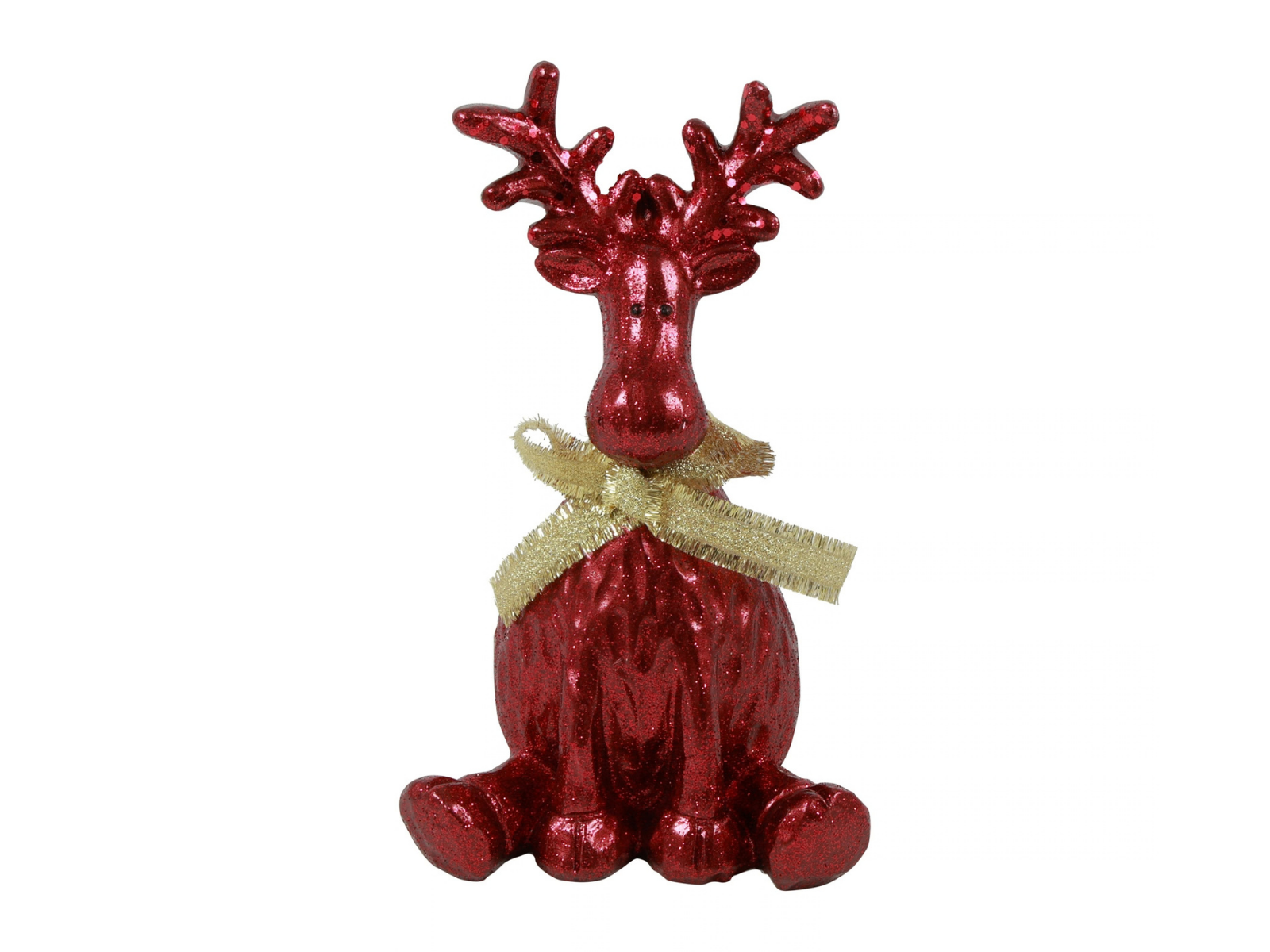Decostar Rentier mit Schleife M kirschrot 21cm