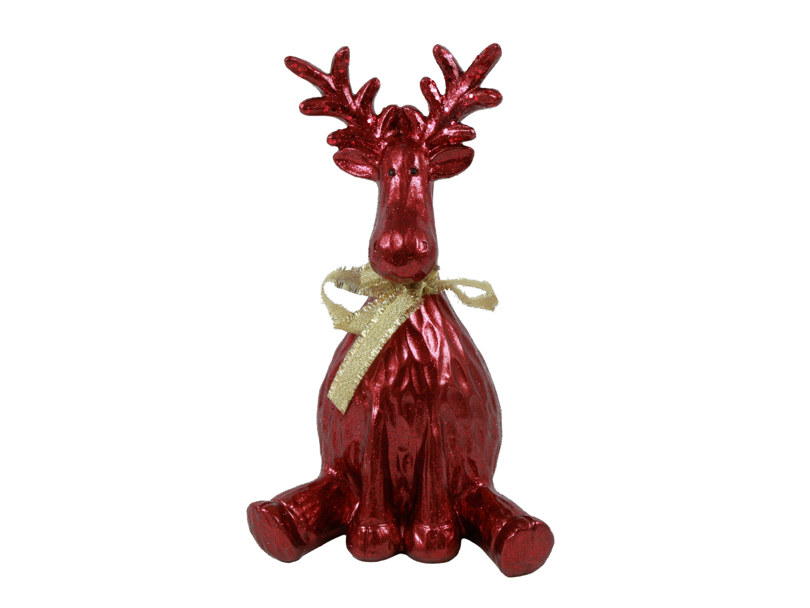 Decostar Rentier mit Schleife L kirschrot 30cm