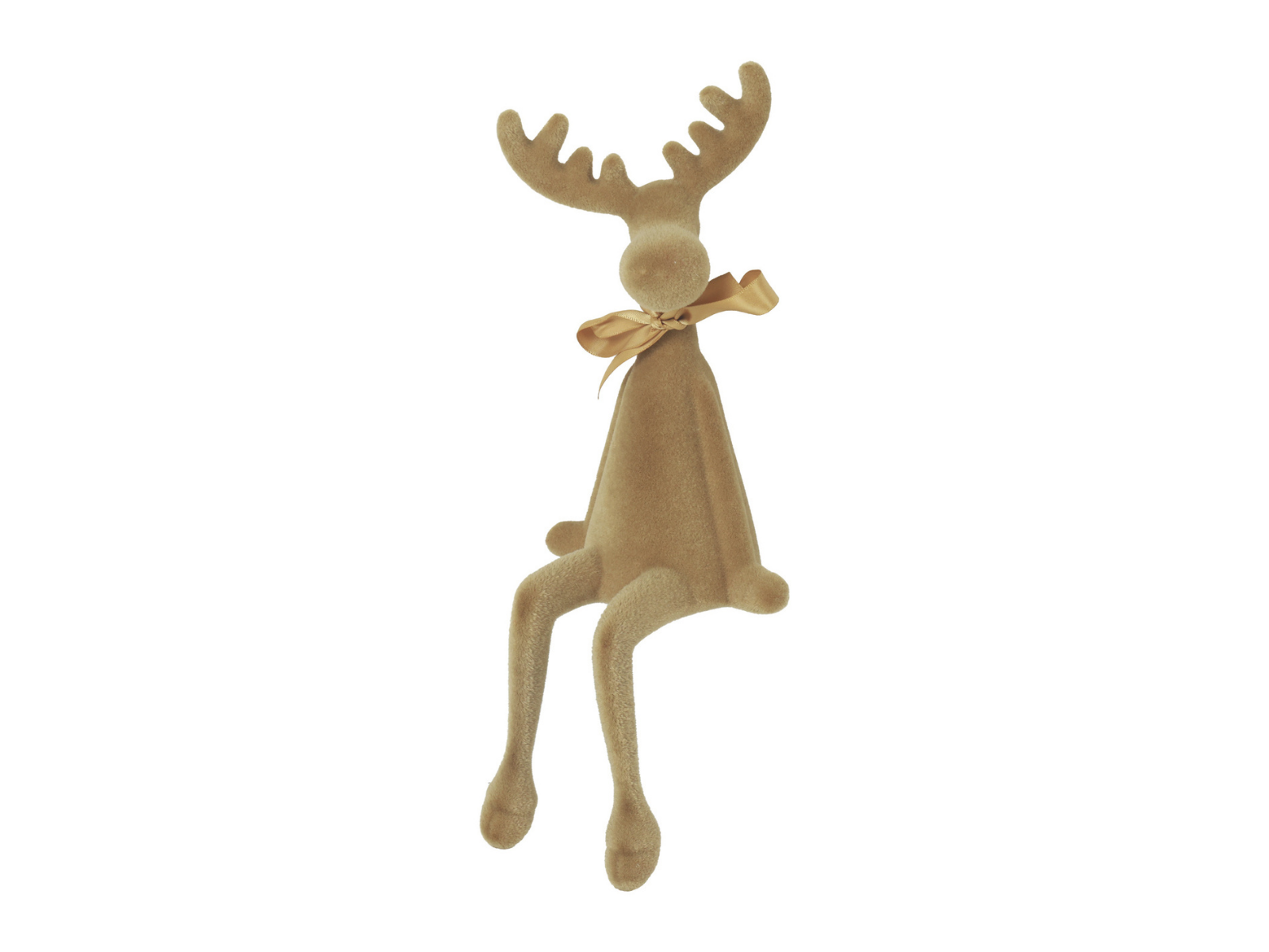 Decostar Rentier sitzend Velvet Adrian S hellbraun 25cm