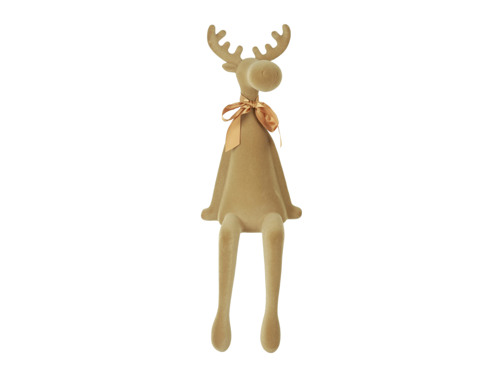Decostar Rentier sitzend Velvet Adrian XL hellbraun 84cm