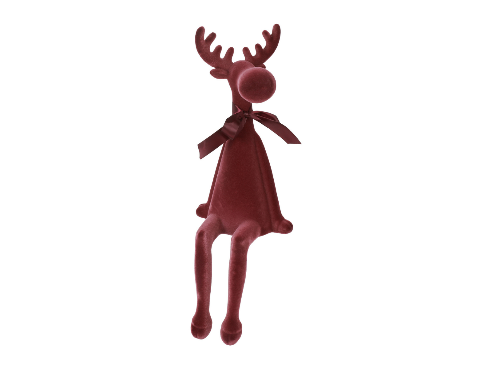 Decostar Rentier sitzend Velvet Adrian L bordeaux 60cm