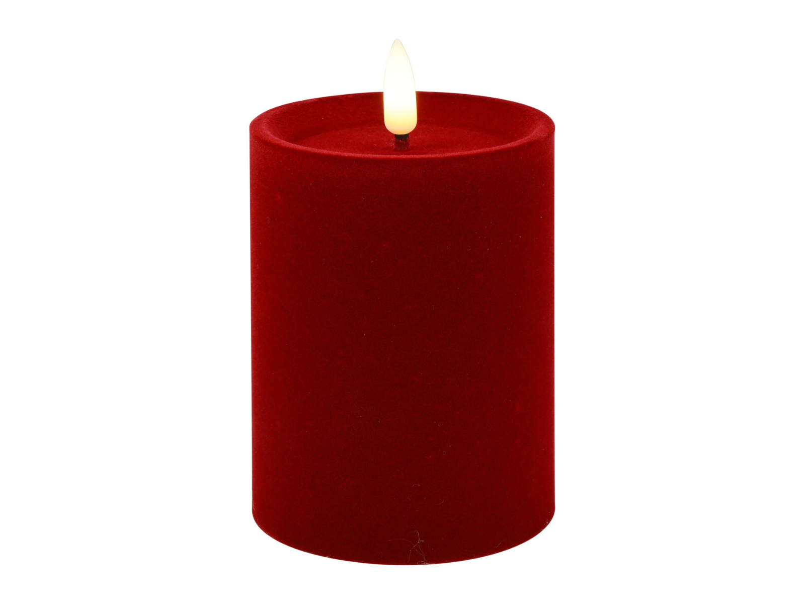 Decostar Stumpenkerze LED Velvet Lyon M rot 10cm