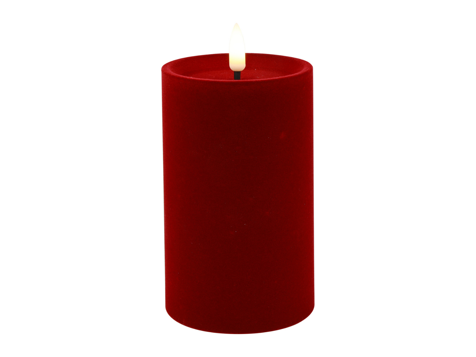 Decostar Stumpenkerze LED Velvet Lyon L rot 12,5cm