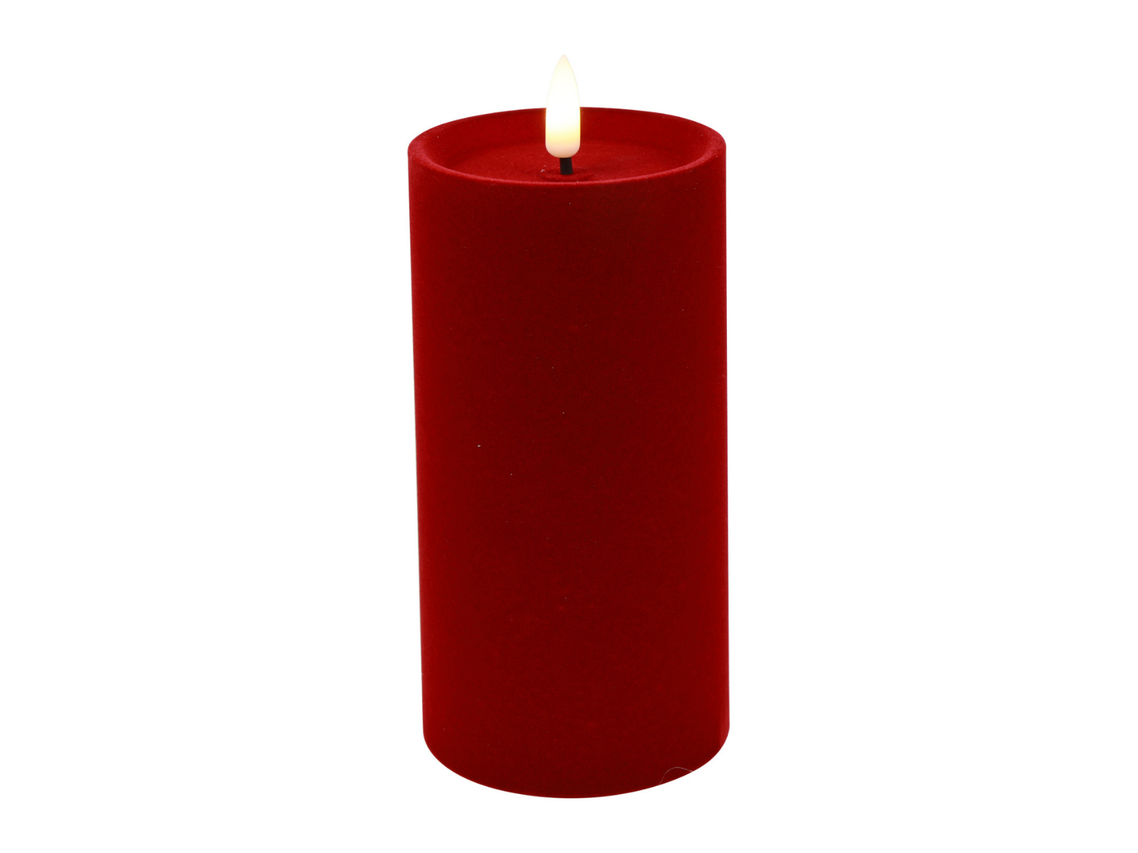 Decostar Stumpenkerze LED Velvet Lyon XL rot 15cm