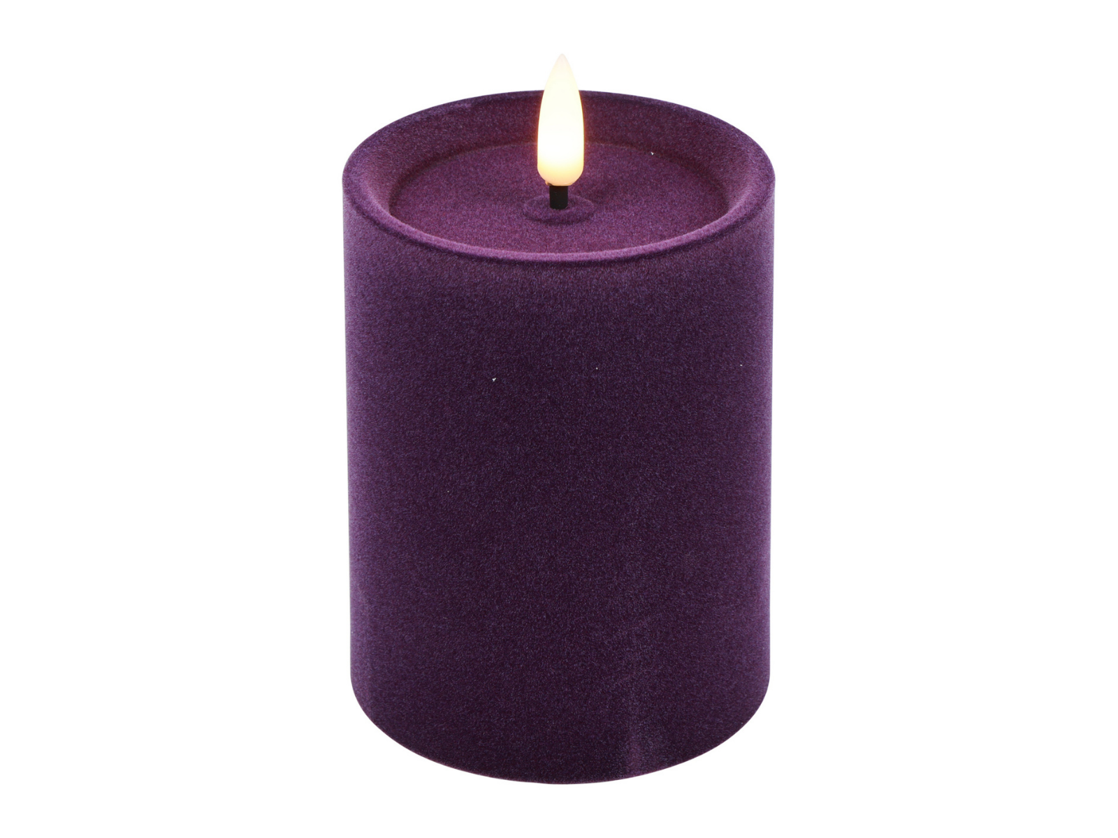 Decostar Stumpenkerze LED Velvet Lyon M purpur 10cm