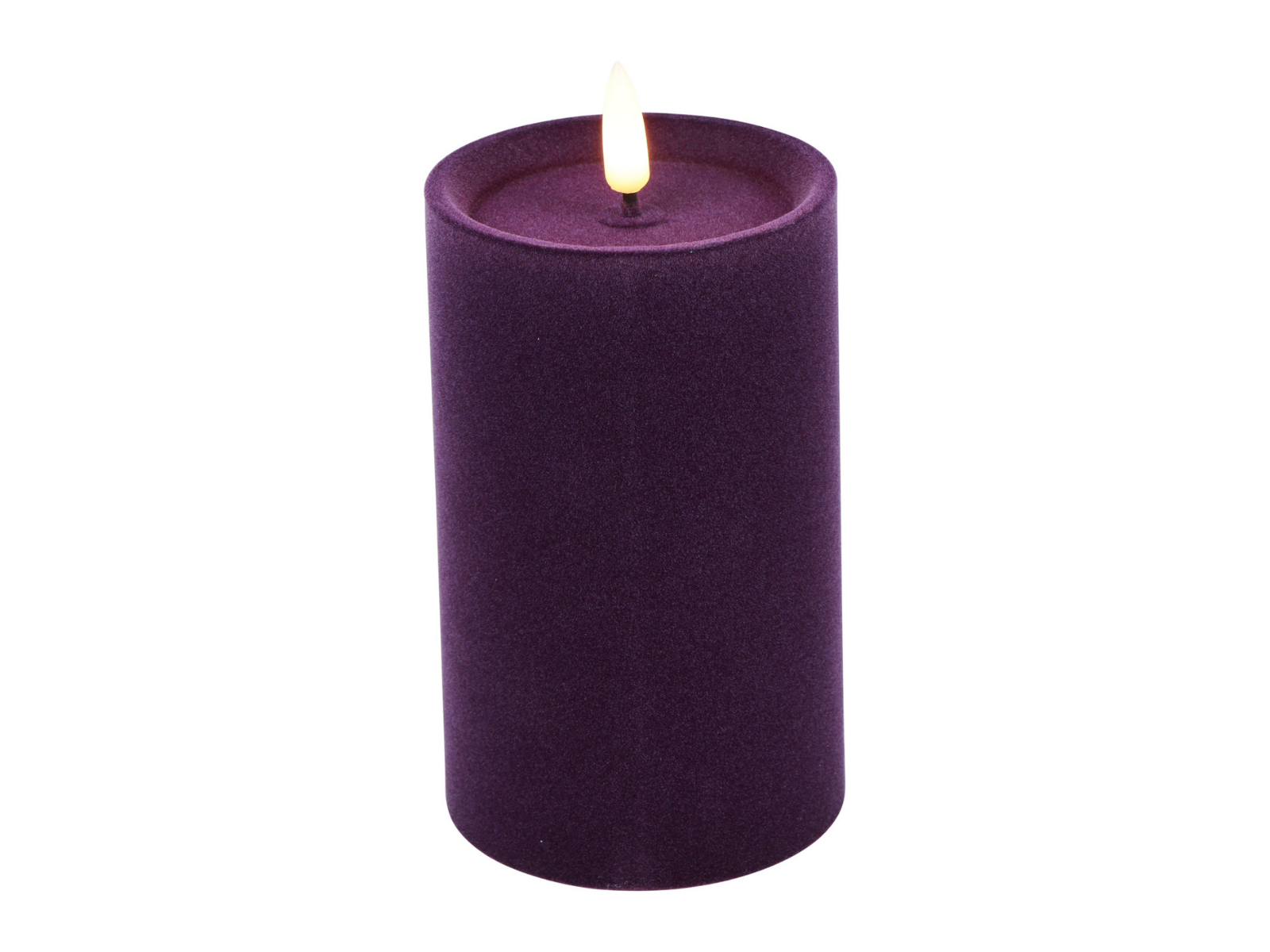 Decostar Stumpenkerze LED Velvet Lyon L purpur 12,5cm