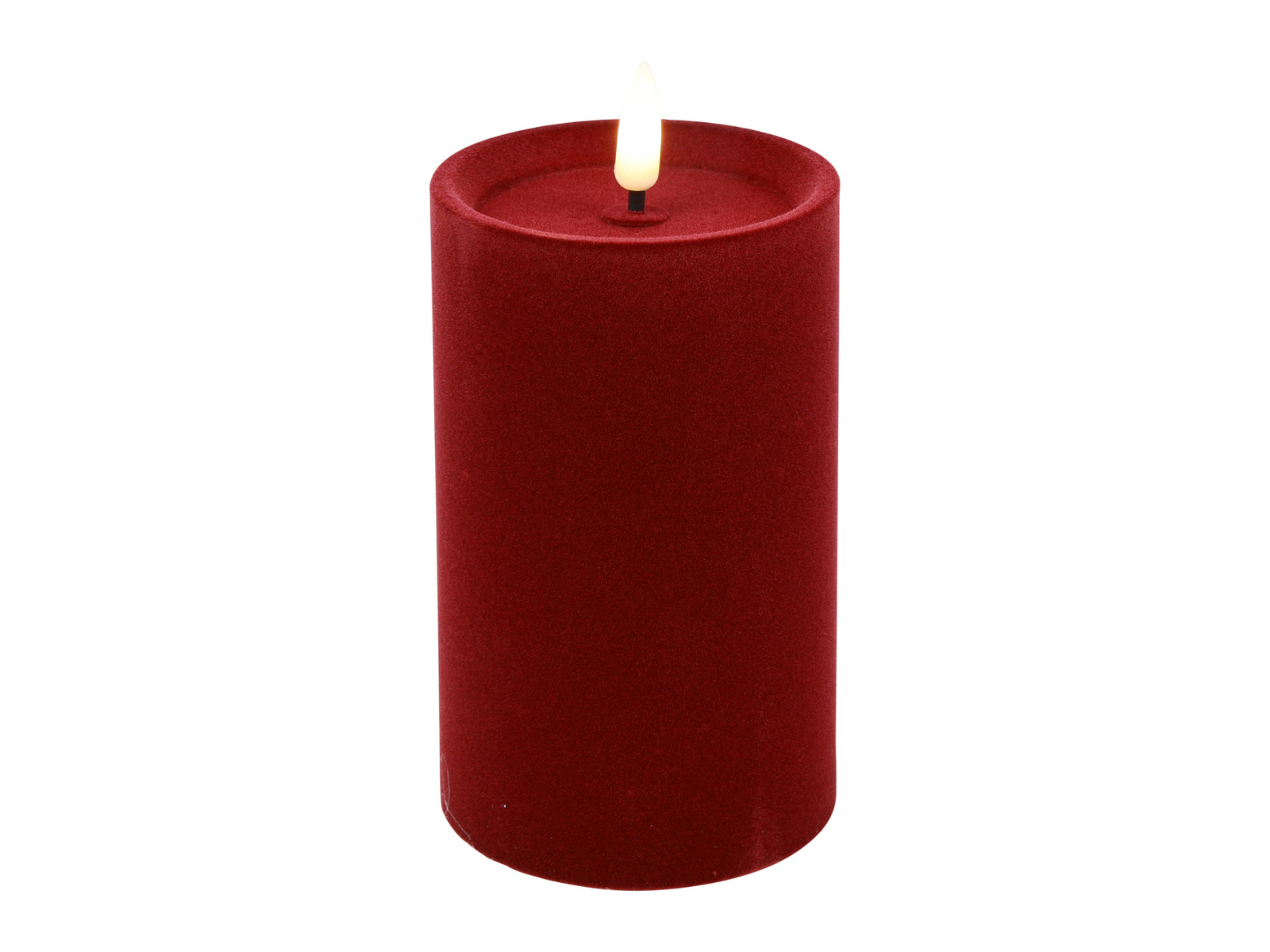 Decostar Stumpenkerze LED Velvet Lyon L dunkelrot 12,5cm