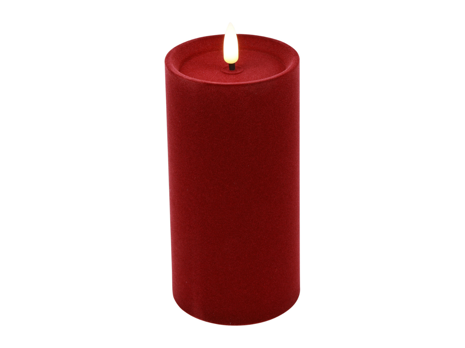 Decostar Stumpenkerze LED Velvet Lyon XL dunkelrot 15cm