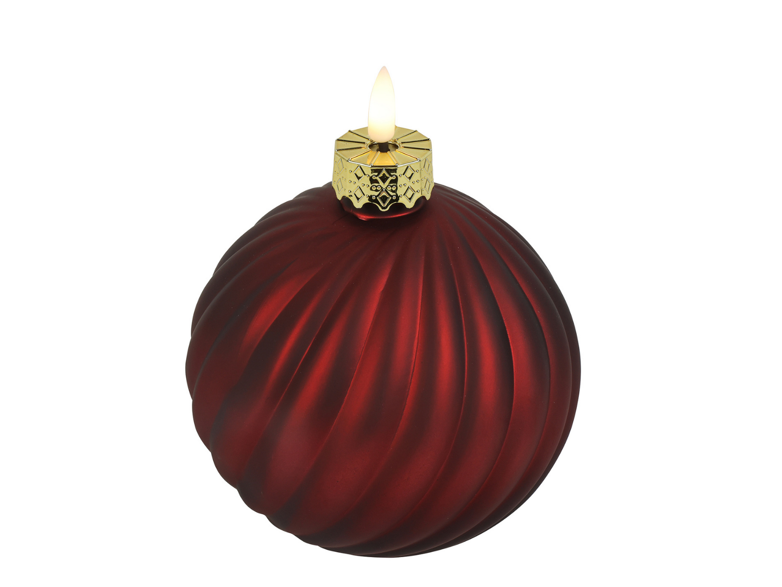 Decostar LED Weihnachtsbaumkugel Stripe M rot 12cm