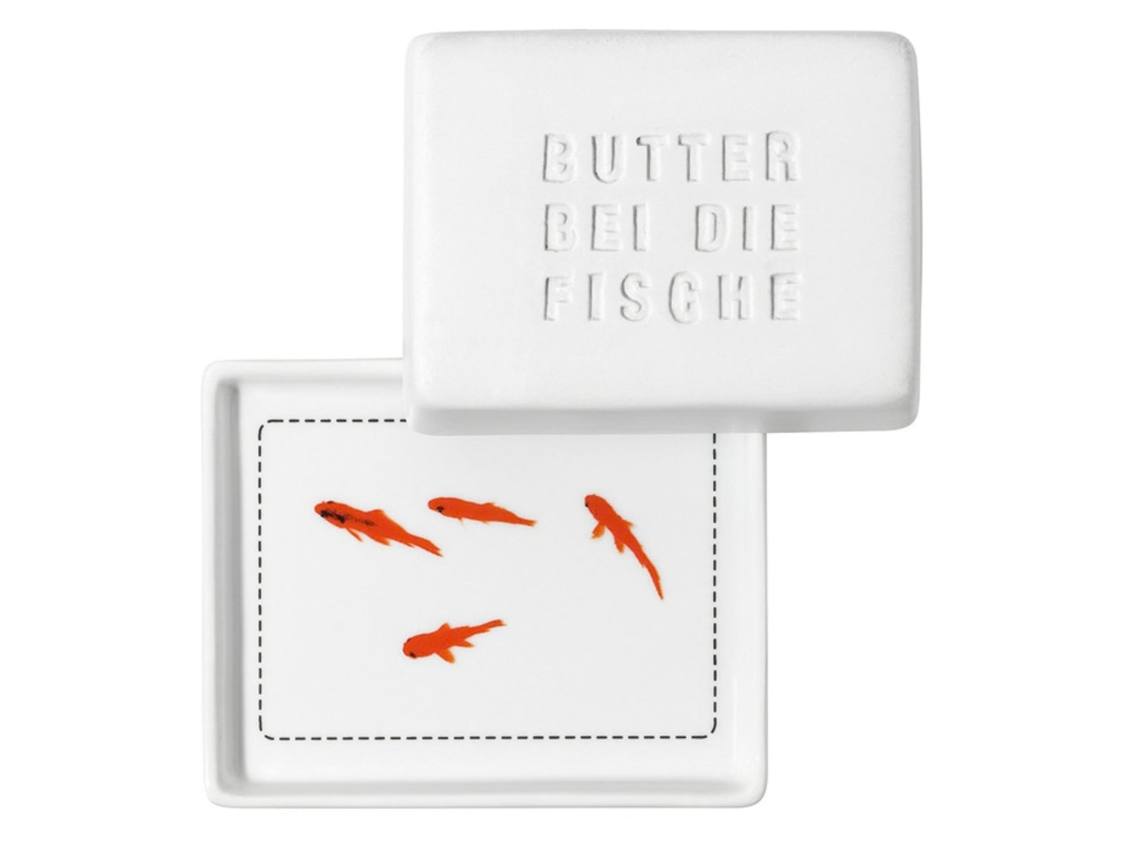 räder Butterdose Butter bei die Fische weiß 14,5cm