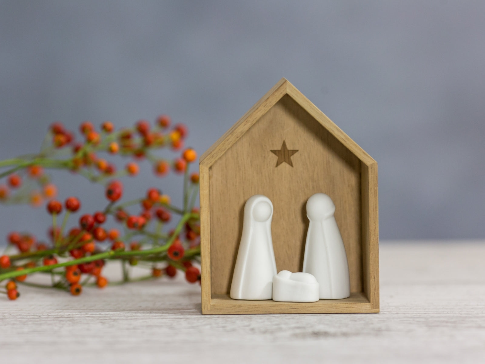 räder Kleine Krippe mit Porzellanfiguren weiß 12cm - Produktbild 2