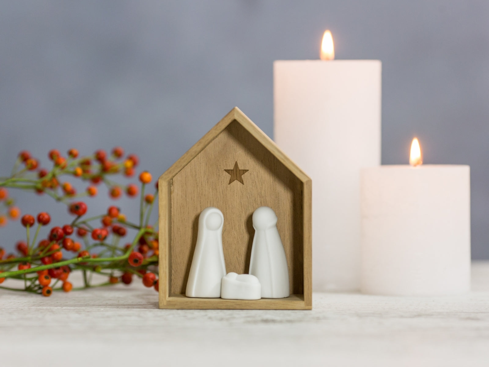 räder Kleine Krippe mit Porzellanfiguren weiß 12cm - Produktbild 3