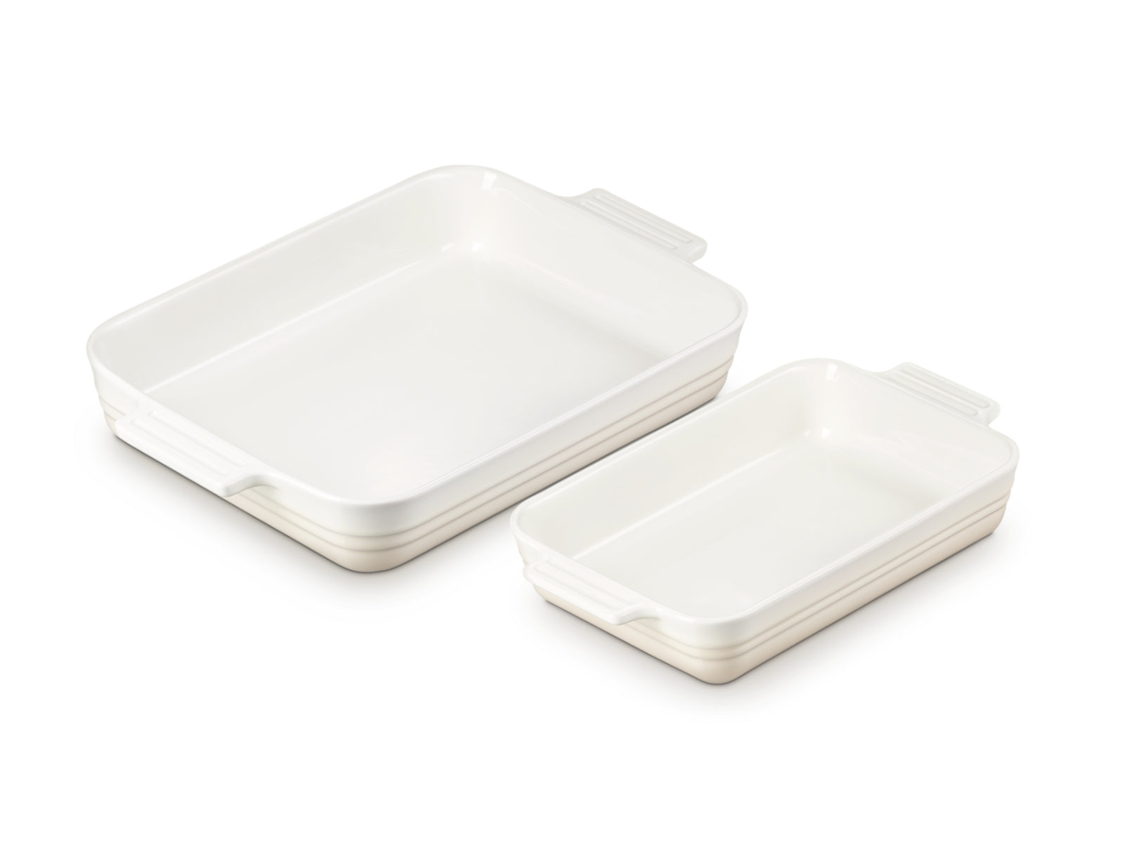 Le Creuset Auflaufform Klassik rechteckig meringue 25/32cm Set 2tlg