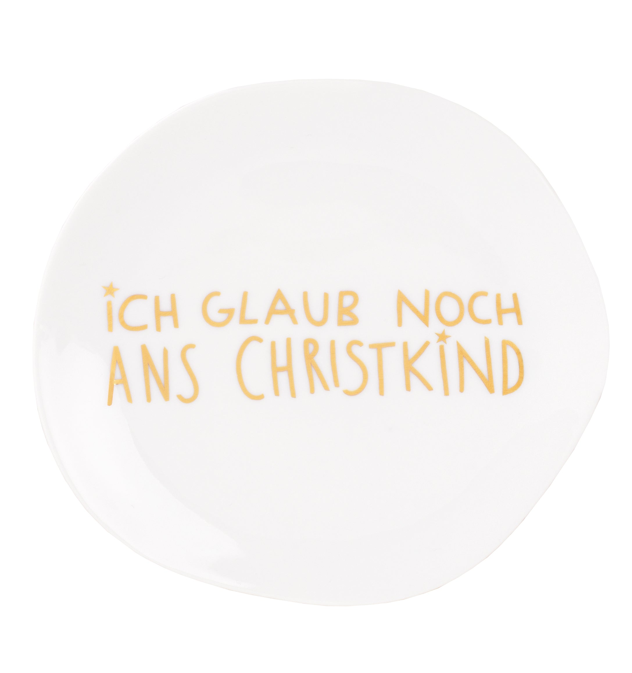 räder Weinachtsteller Ich glaub noch ans Christkind weiß 13,5cm