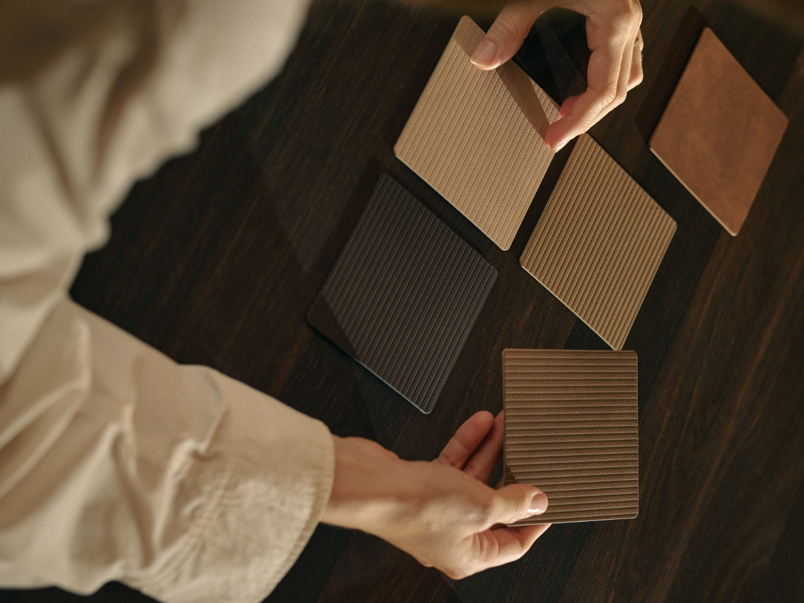 LIND DNA Corduroy Untersetzer Square black ink 10x10cm - Produktbild 4