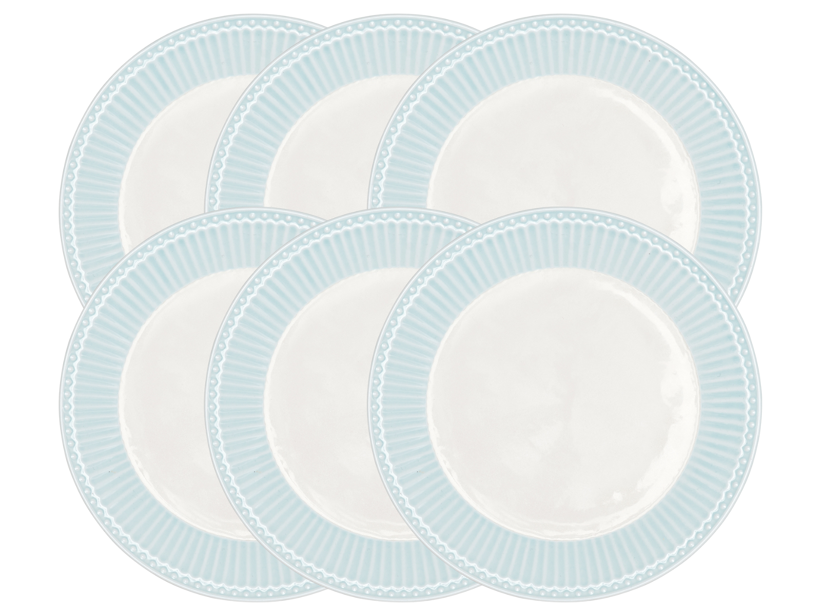 Greengate Alice Frühstücksteller pale blue 23 cm Set6