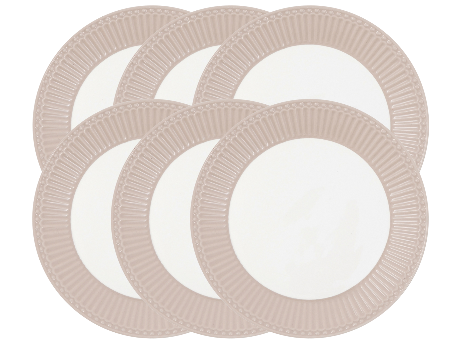 Greengate Alice Speiseteller creamy fudge 26,5cm Set6