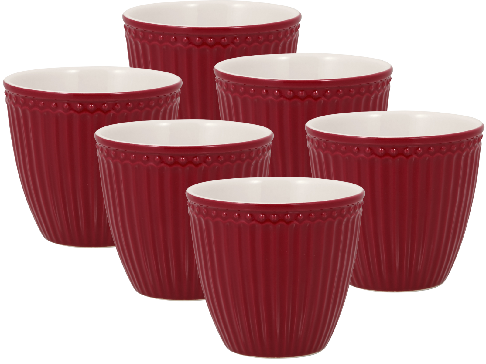 Greengate Alice Latte Cup claret red 0,35 l Set6