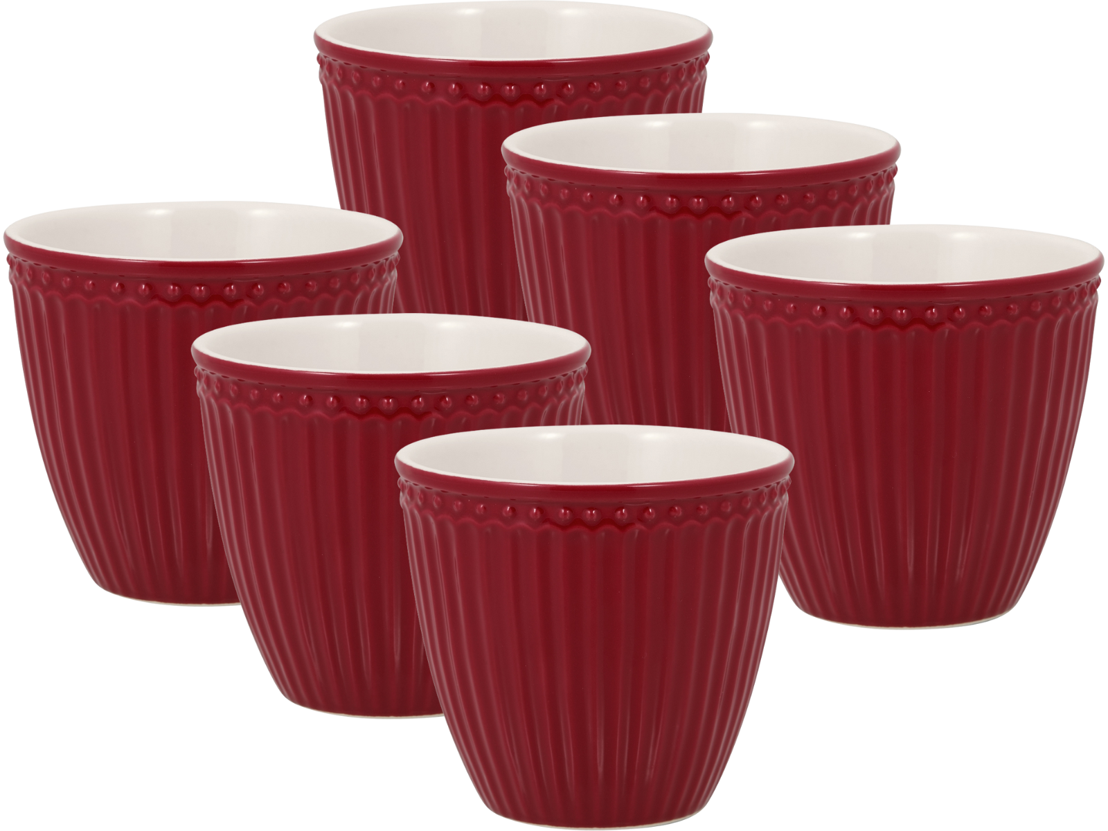 Greengate Alice Latte Cup claret red 0,35 l Set6