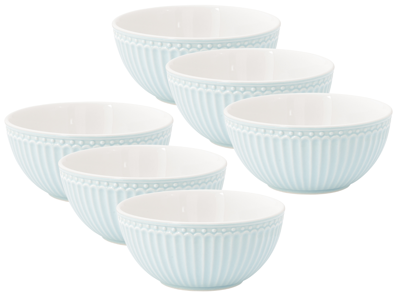Greengate Alice Müslischale pale blue 14 cm Set6