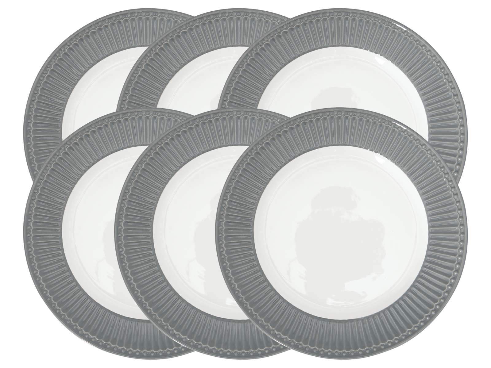 Greengate Alice Speiseteller stone grey 26,5 cm Set6