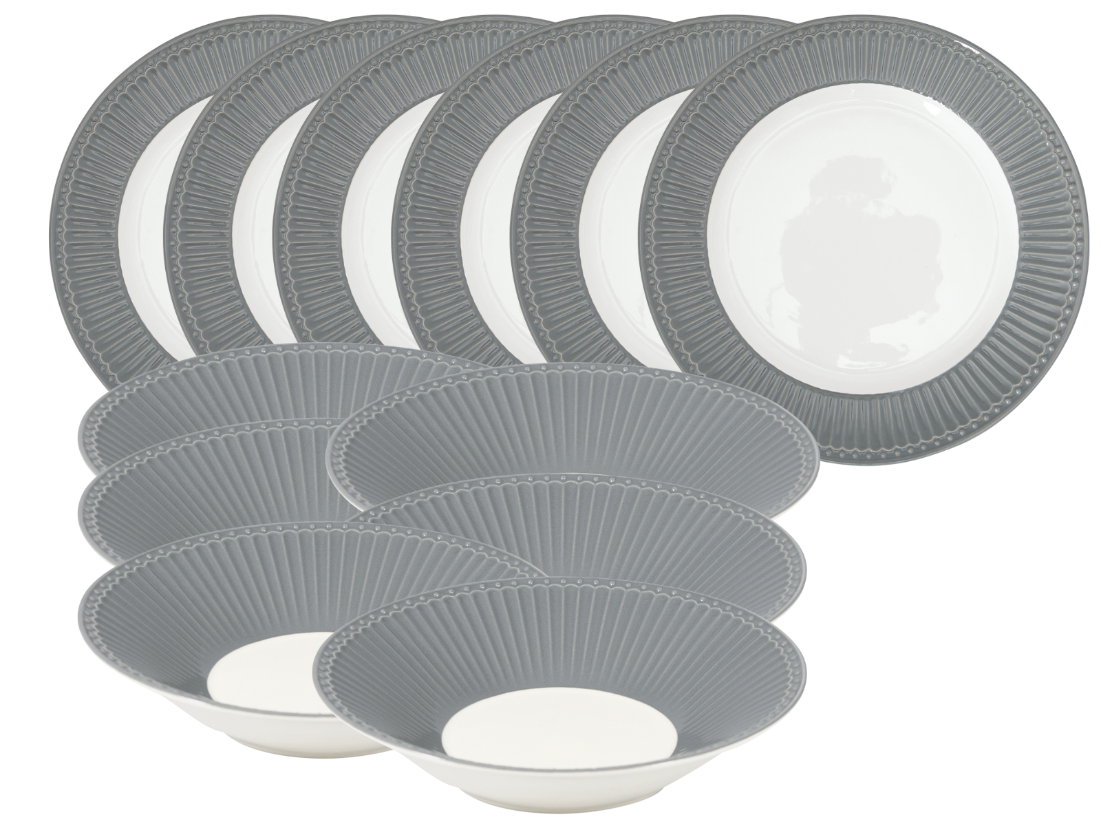 Greengate Alice Tafelset stone grey 12tlg