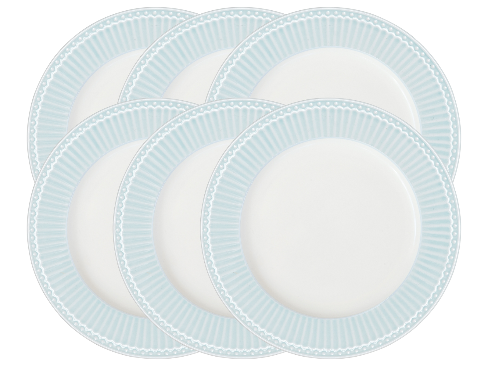 Greengate Alice Speiseteller pale blue 26,5 cm Set6