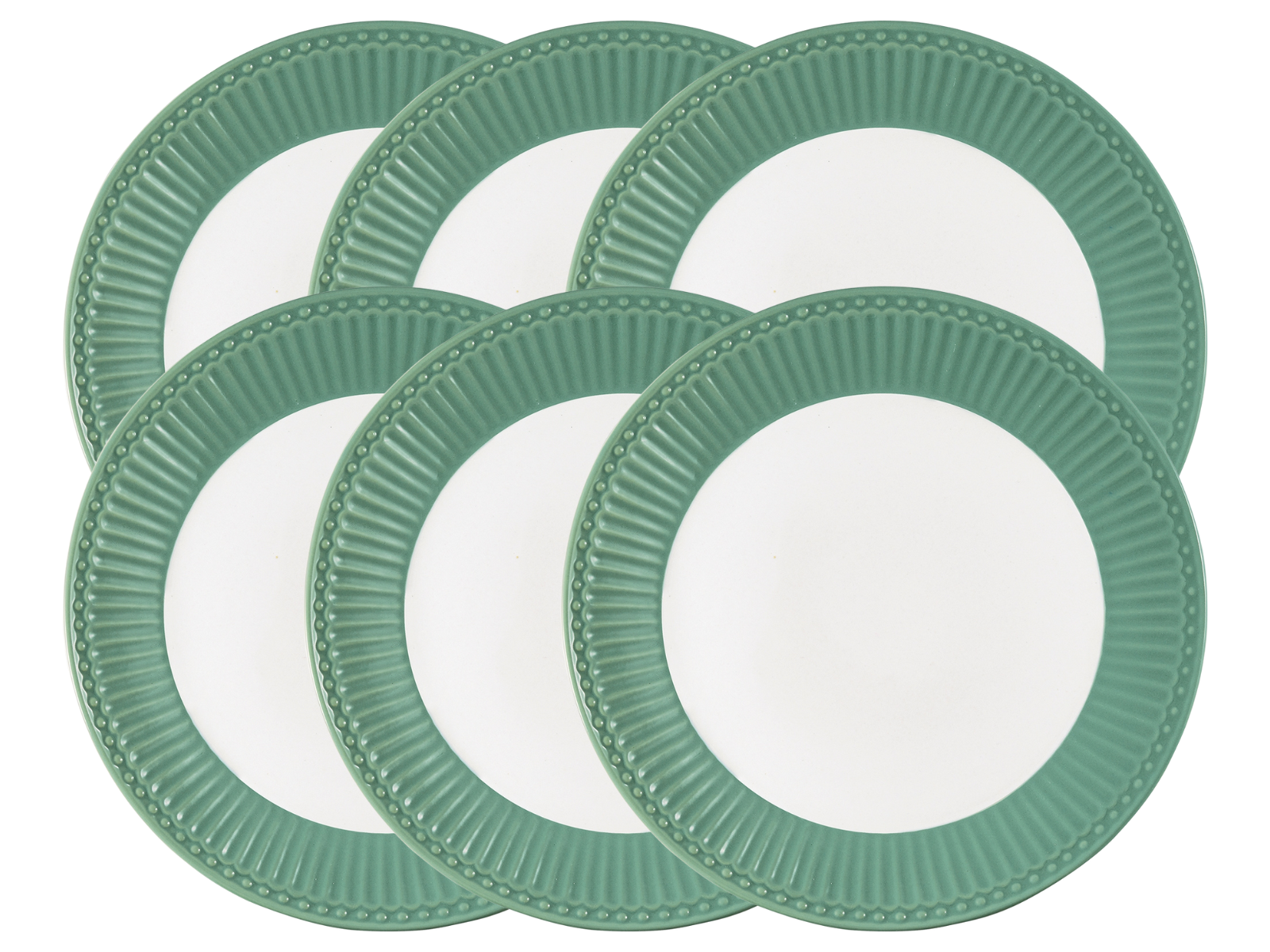 Greengate Alice Speiseteller dusty green 26,5 cm Set6