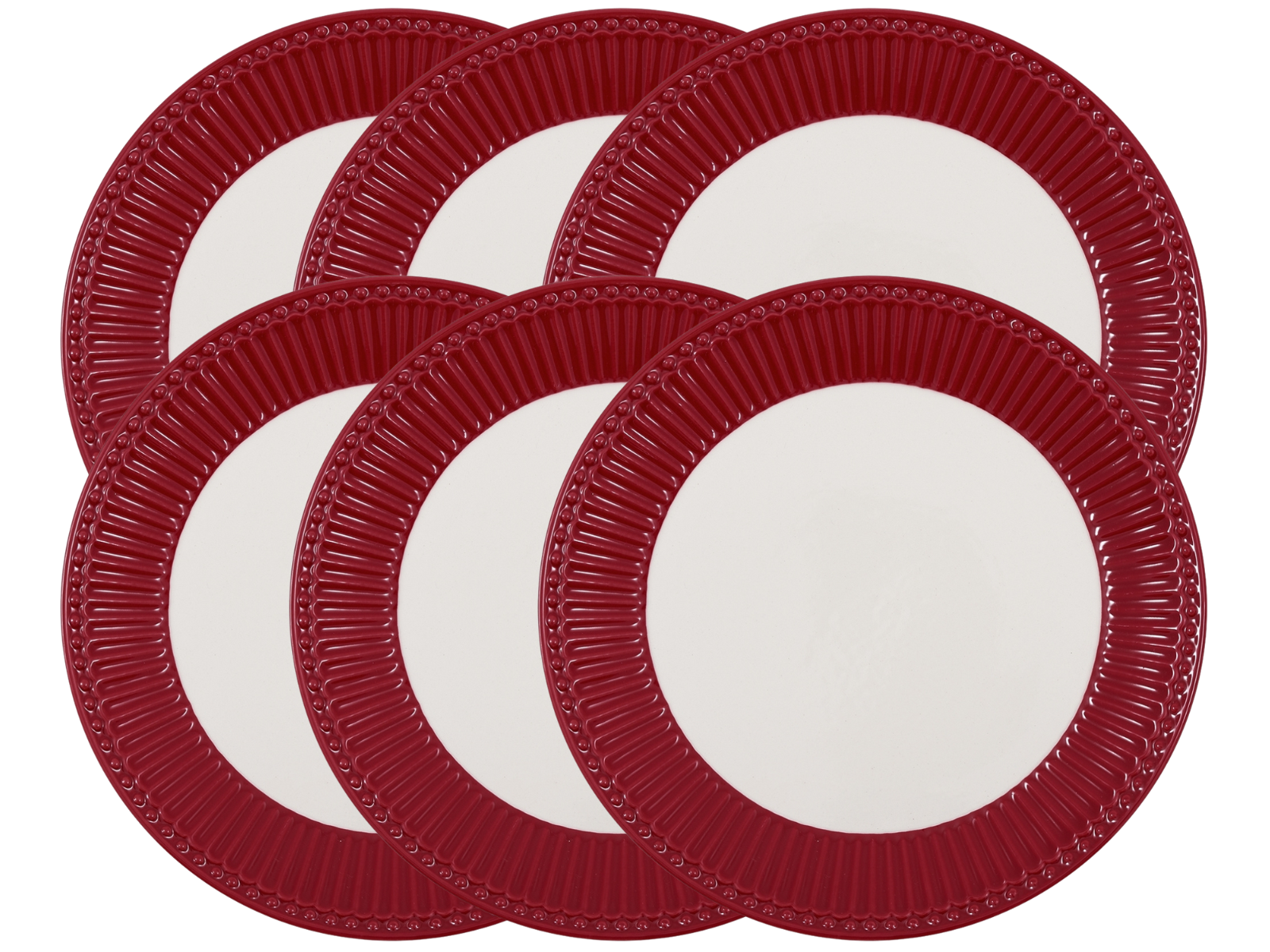Greengate Alice Frühstücksteller claret red 23 cm Set6