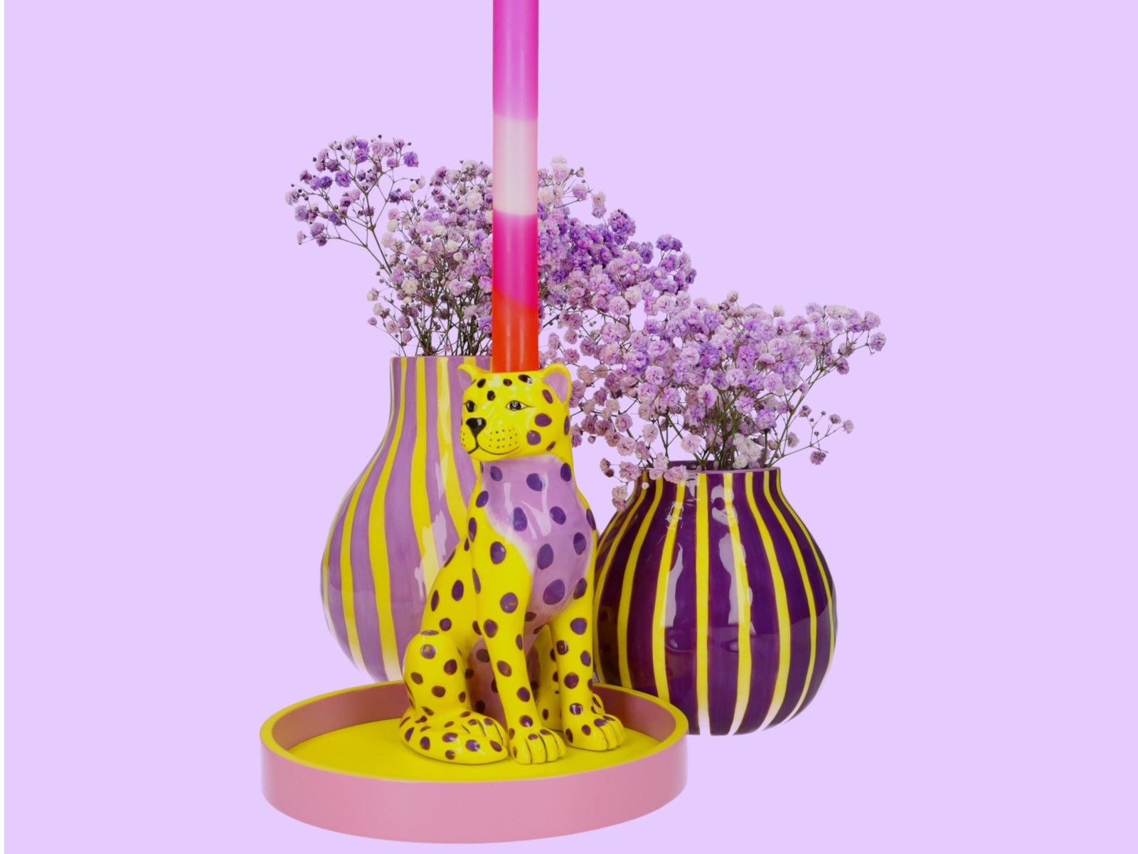 Giftcompany Artisan Vase gestreift M grün/türkis 16,8cm - Produktbild 2