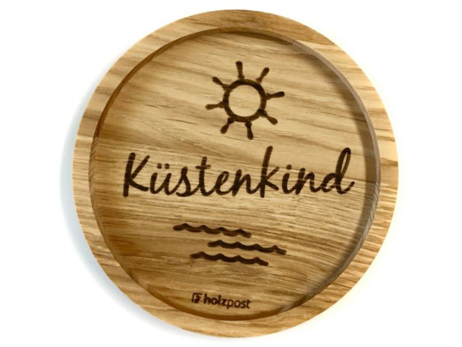 holzpost Untersetzer Küstenkind Eiche 11,2cm