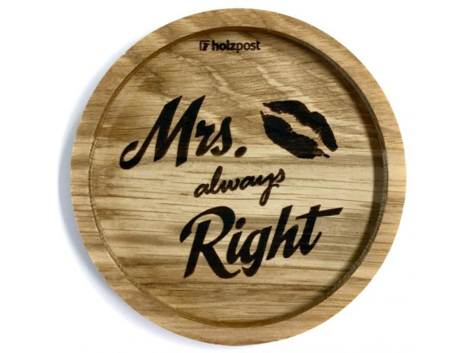 holzpost Untersetzer Mrs Always Eiche 11,2cm