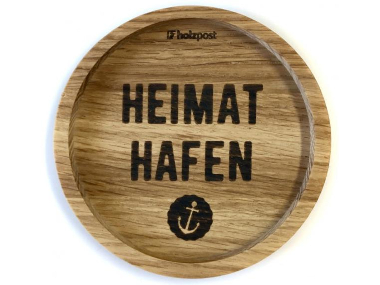 holzpost Untersetzer Heimathafen Eiche 11,2cm