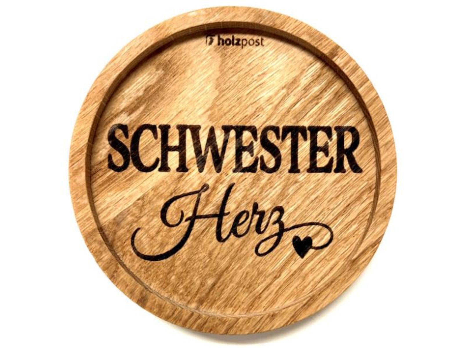 holzpost Untersetzer Schwester Eiche 11,2cm
