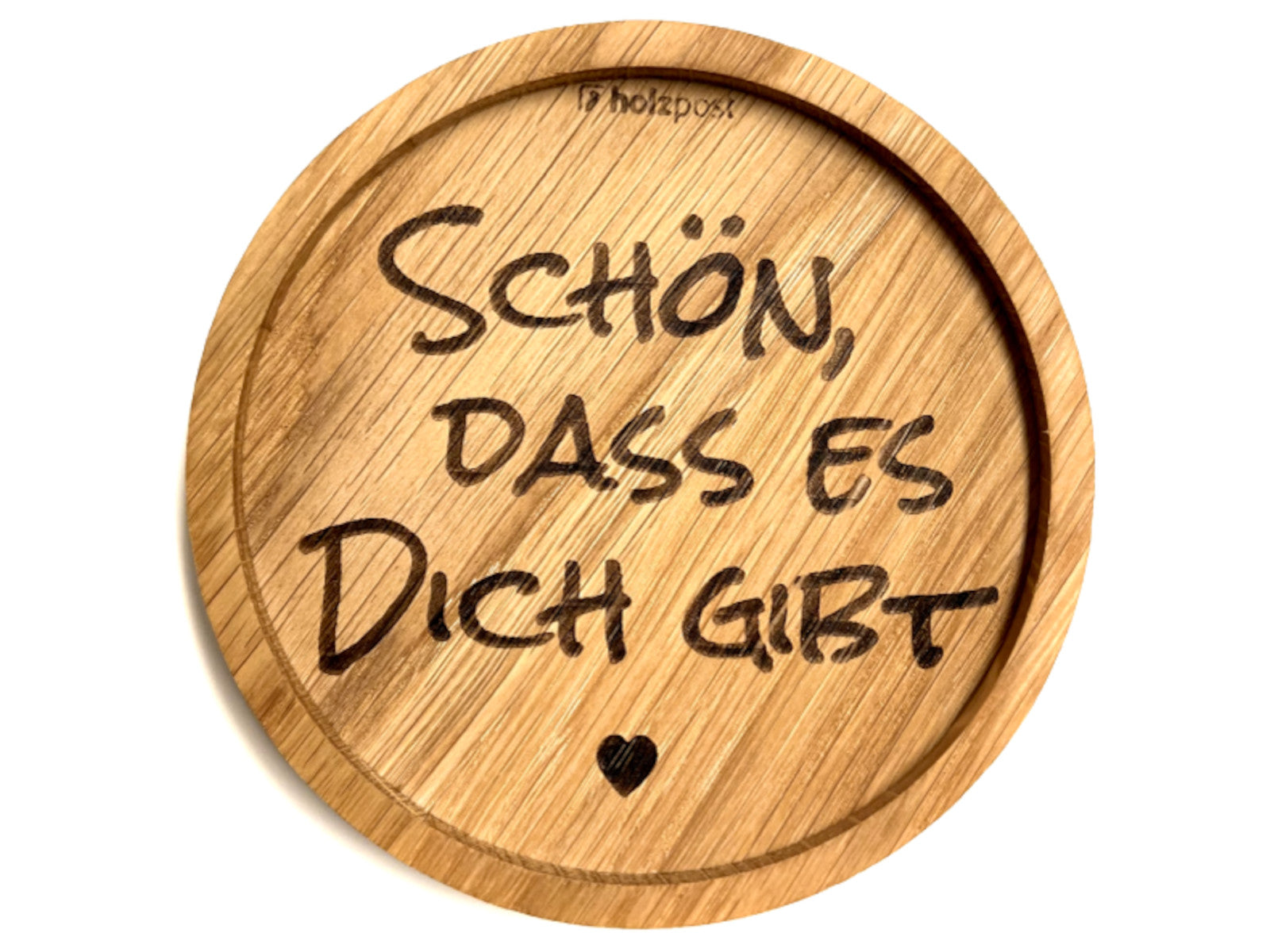 holzpost Untersetzer Dich gibt Eiche 11,2cm