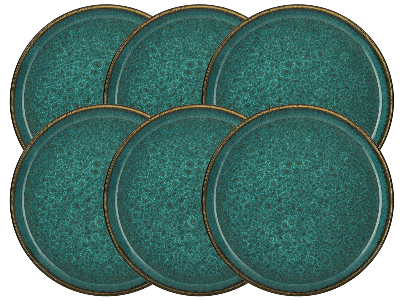 Bitz Frühstücksteller matt green / shiny green 21 cm Set6