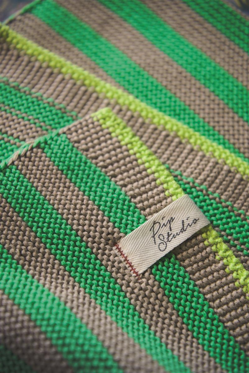 PIP STUDIO Bonsoir Stripe Tagesdecke gestrickt Throw green 130x170cm (1Stück) - Produktbild 4