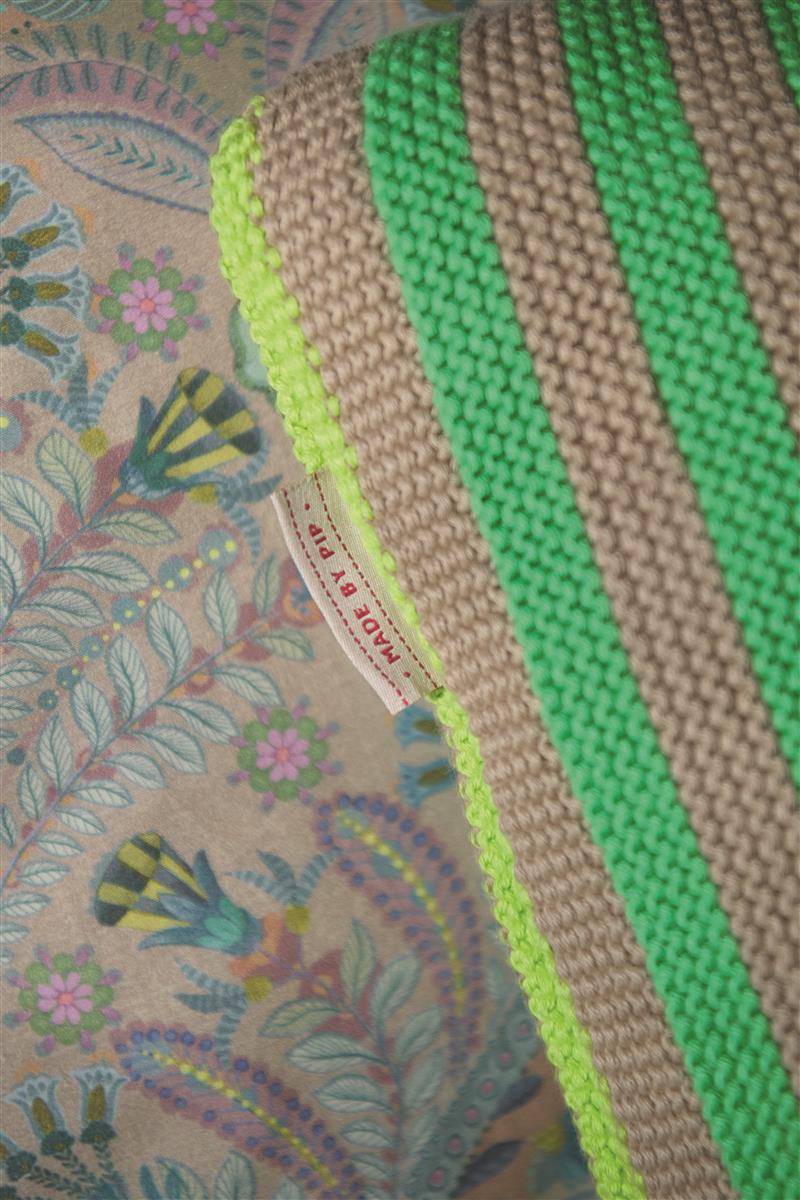 PIP STUDIO Bonsoir Stripe Tagesdecke gestrickt Throw green 130x170cm (1Stück) - Produktbild 3