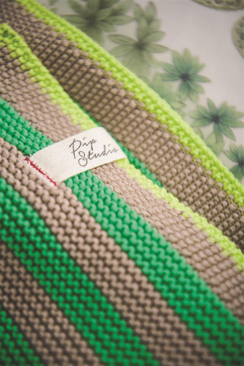 PIP STUDIO Bonsoir Stripe Tagesdecke gestrickt Throw green 130x170cm (1Stück) - Produktbild 2