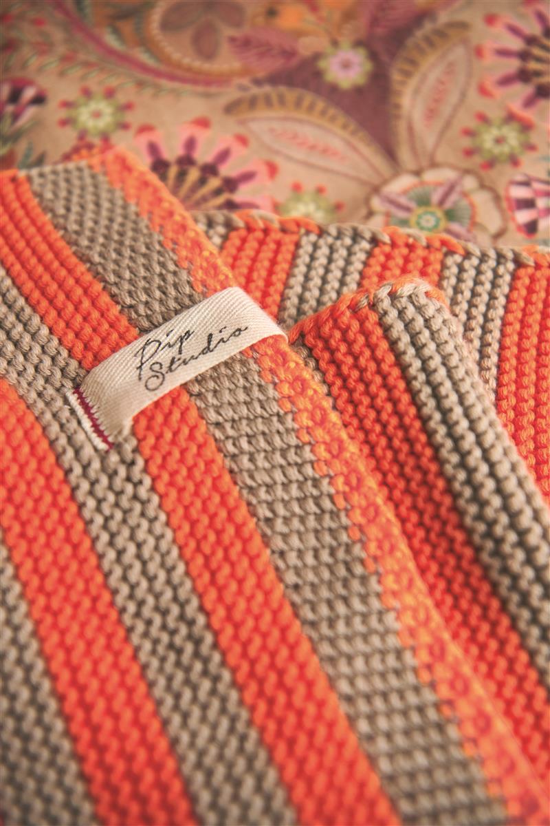 PIP STUDIO Bonsoir Stripe Tagesdecke gestrickt Throw orange 130x170 (1Stück) - Produktbild 2