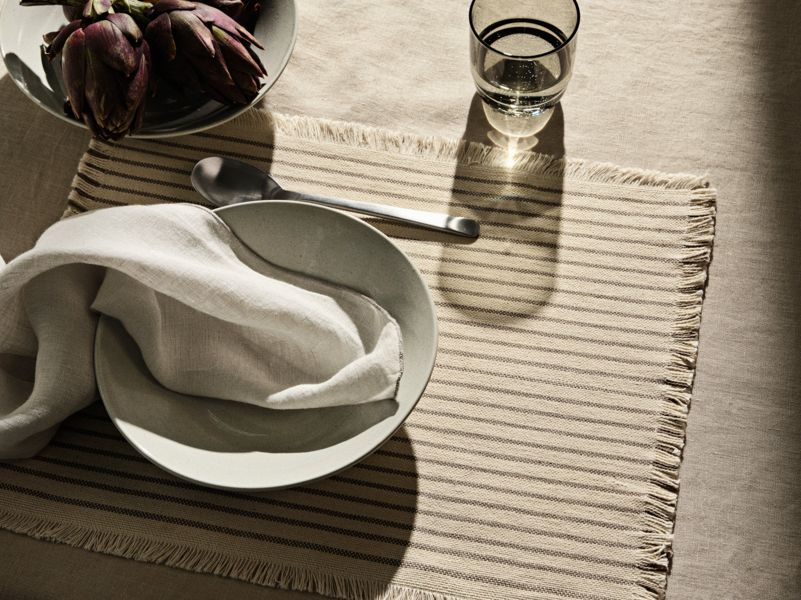 Broste Copenhagen Elouise Tischset off white/black 41,5x32cm Set2 - Produktbild 3