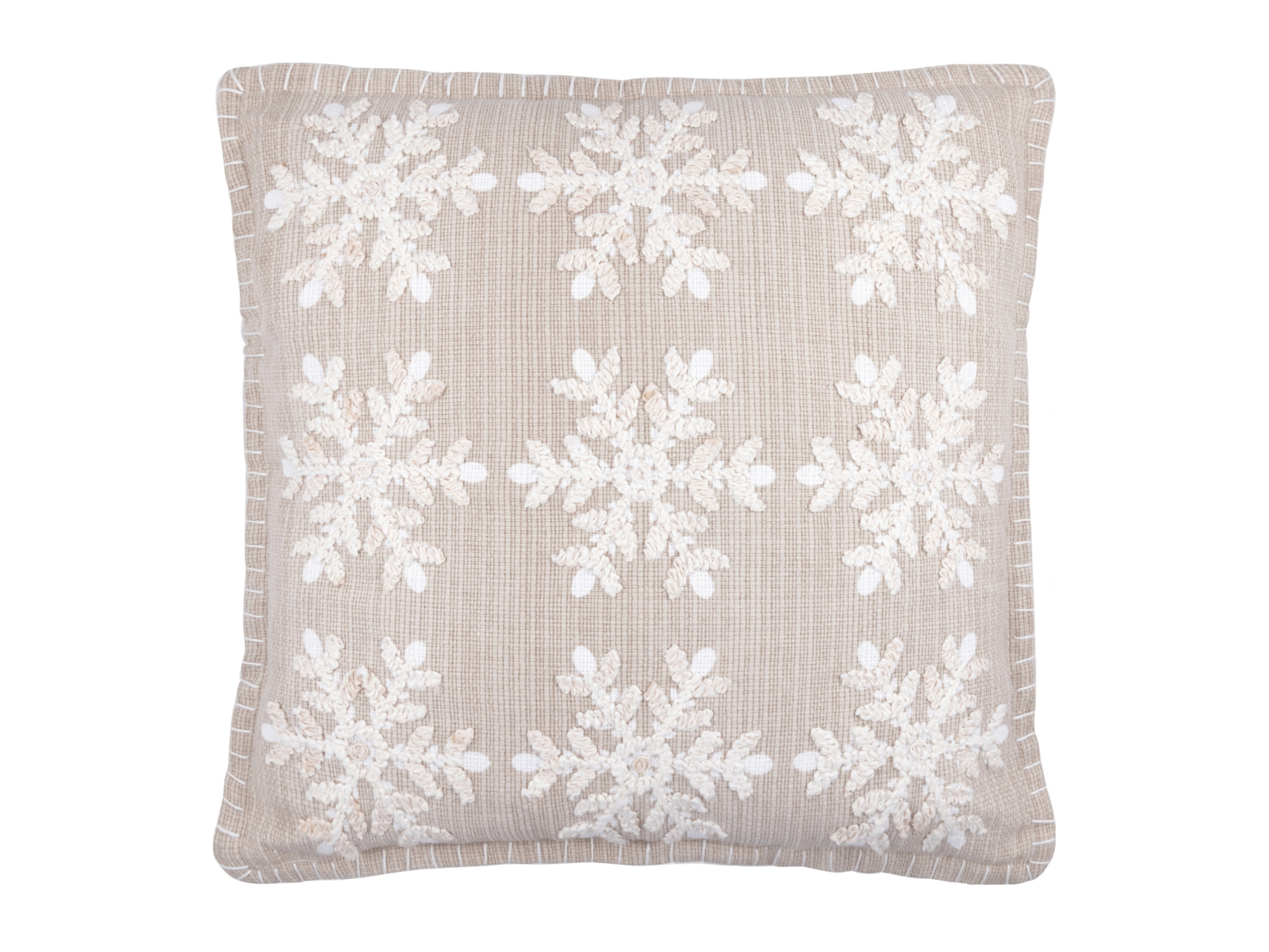 Greengate Snowflake Kissen mit Stickerei beige 50x50cm - Produktbild 1