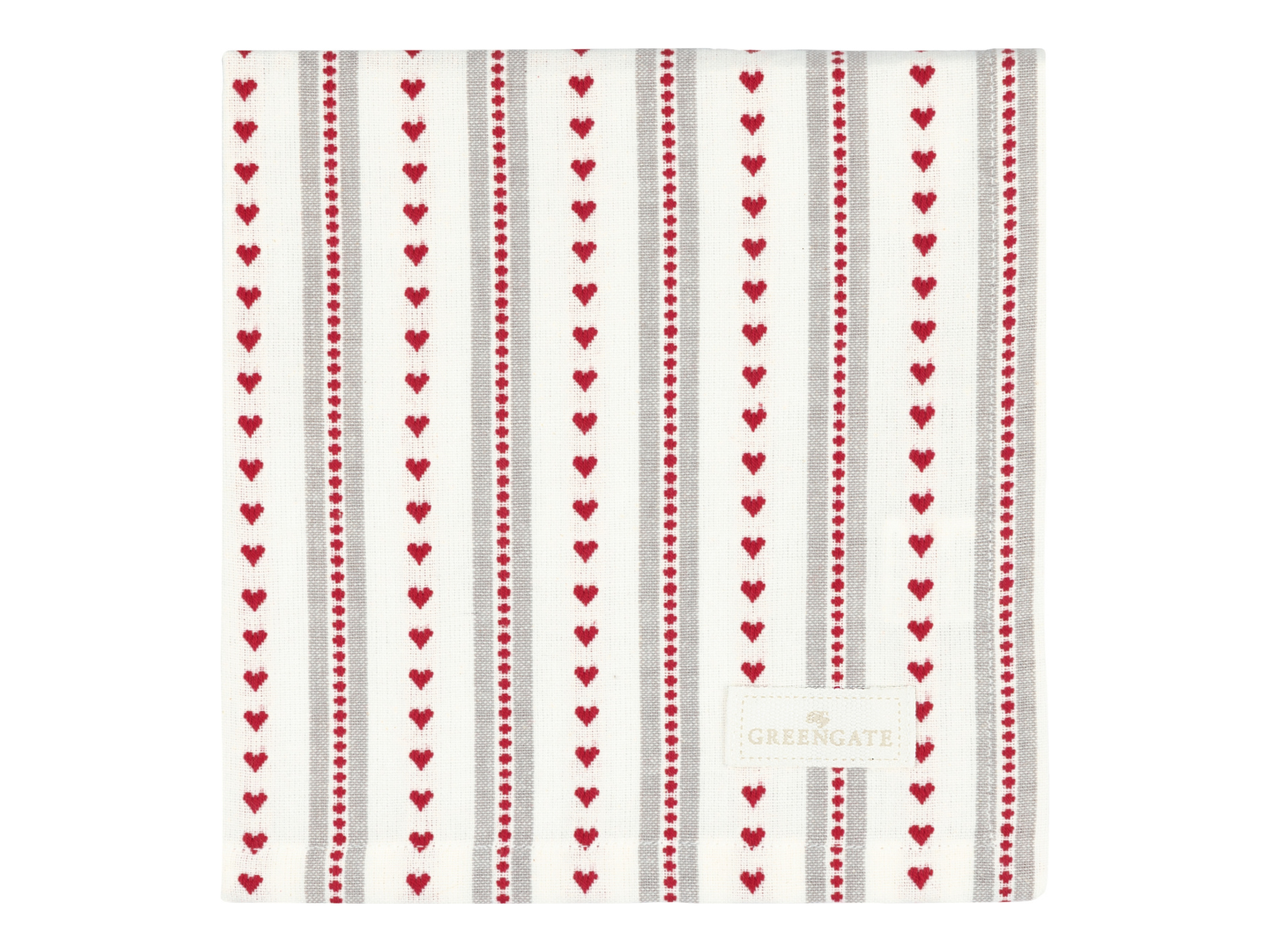 Greengate Esther Stoffserviette gewebt rot 40x40cm - Produktbild 1