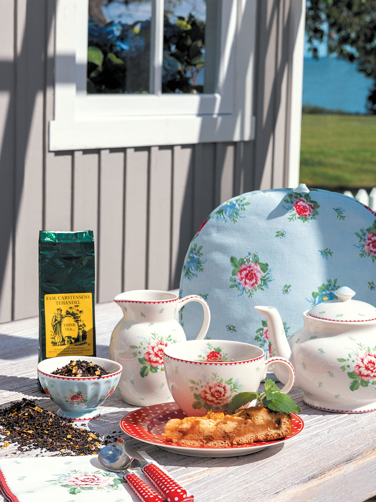 Greengate Alivia Stoffserviette mit Spitze pale blue 40x40cm - Produktbild 4