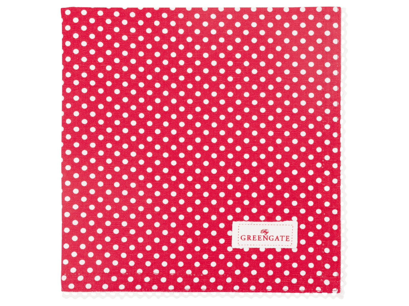 Greengate Dotty Stoffserviette mit Spitze red 40x40cm
