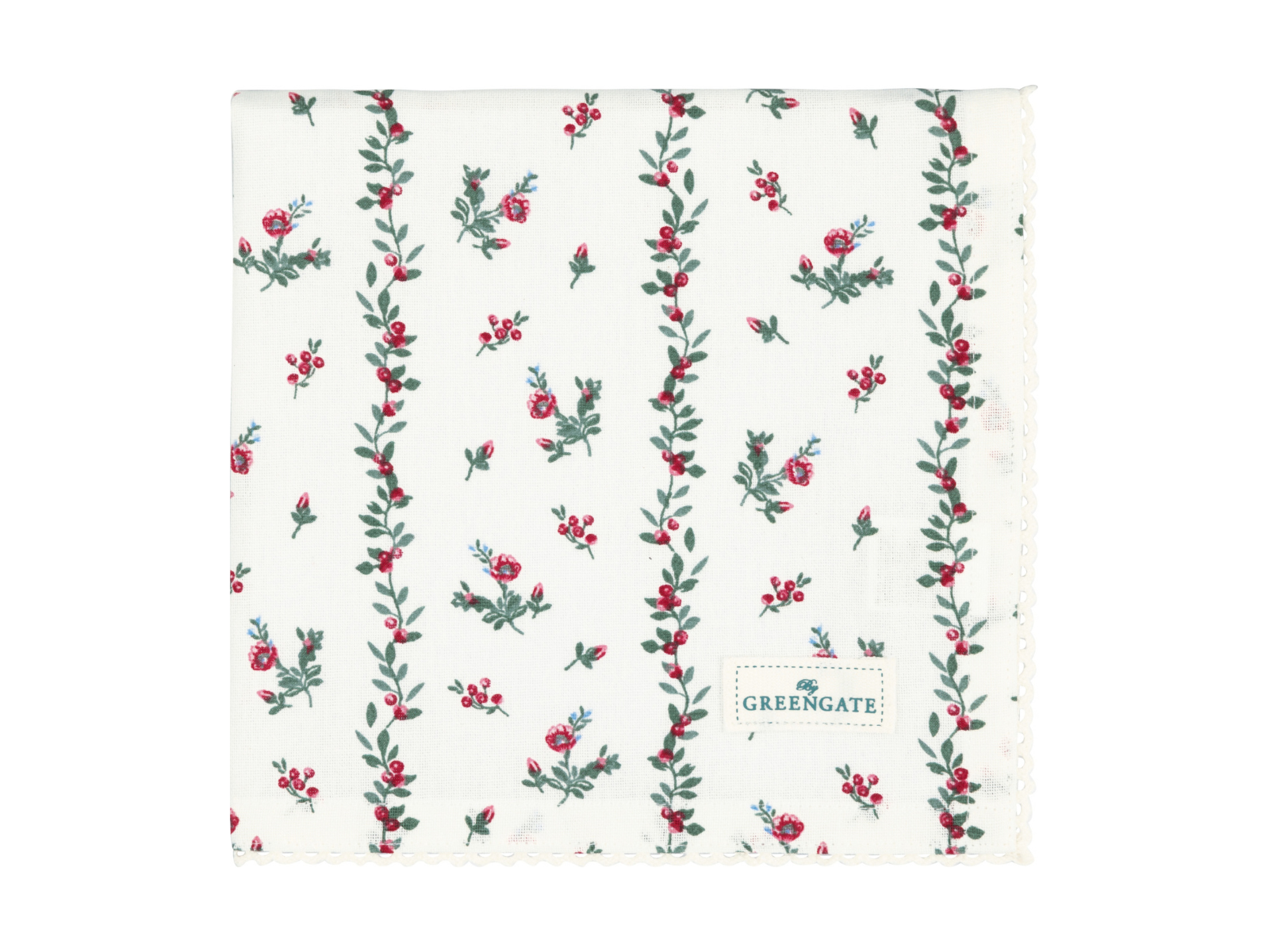 Greengate Gracy Stoffserviette mit Spitze weiß 40x40cm - Produktbild 1